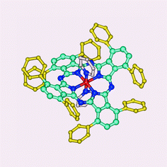 Graphical abstract: A highly deformed iron(ii) low-spin phthalocyanine which shows two MLCT transitions beyond the Q-band