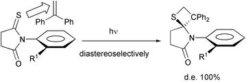 Graphical abstract: Diastereoselective photocycloaddition of axially chiral monothiosuccinimides to 1,1-diphenylethylene