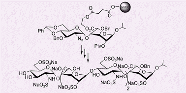Graphical abstract: Synthesis of heparin-like oligosaccharides on a soluble polymer support