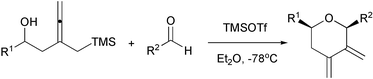 Graphical abstract: Synthesis of novel 2,6-disubstituted-3,4-dimethylidene tetrahydropyrans via Prins-type cyclization