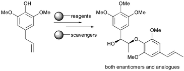 Graphical abstract: The synthesis of the anti-malarial natural product polysphorin and analogues using polymer-supported reagents and scavengers