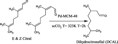 Graphical abstract: Pd-catalyzed completely selective hydrogenation of conjugated and isolated C [[double bond, length as m-dash]] C of citral (3,7-dimethyl-2, 6-octadienal) in supercritical carbon dioxide