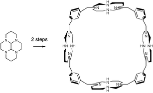 Graphical abstract: Self-assembly route from a bis-aminal derivative to a new cyclam based macropentacycle