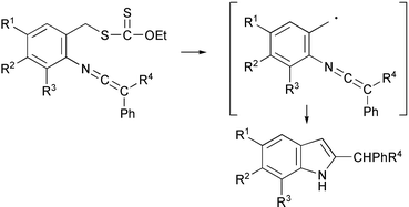 Graphical abstract: Intramolecular addition of benzylic radicals onto ketenimines. Synthesis of 2-alkylindoles