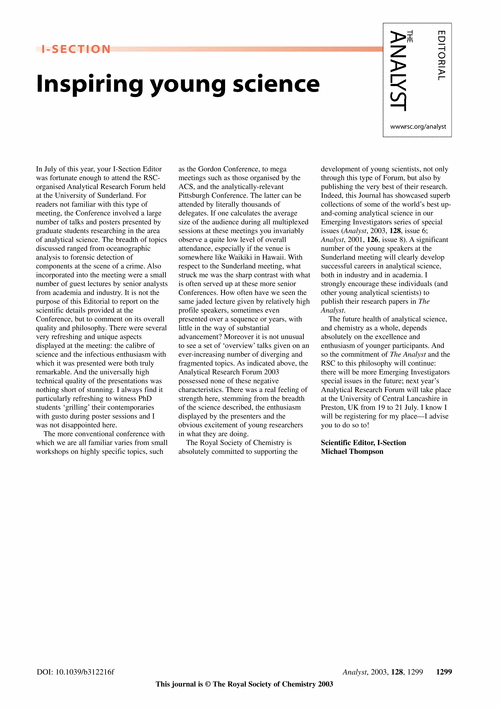 Inspiring young science