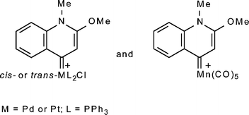 Graphical abstract: Preparation and characterisation of palladium, platinum and manganese di(organo)carbene complexes from quinolinone and quinolinium precursors