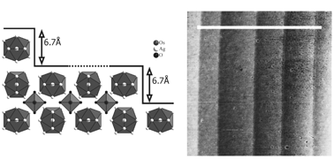 Graphical abstract: Surface step structure of Ag13OsO6, experimental evidence for Ag13 cluster building blocks