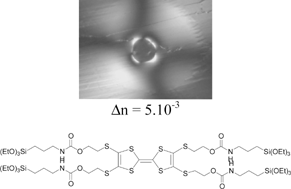 Graphical abstract: Self-organization of a tetrasubstituted tetrathiafulvalene (TTF) in a silica based hybrid organic–inorganic material