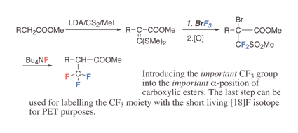 Graphical abstract: The first general method for α-trifluoromethylation of carboxylic acids using BrF3