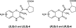 Graphical abstract: Conformationally tailored N-[(2-methyl-3-oxo-3,4-dihydro-2H-1,4-benzoxazin-2-yl)carbonyl]proline templates as molecular tools for the design of peptidomimetics. Design and synthesis of fibrinogen receptor antagonists