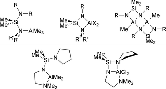 Graphical abstract: Solution dynamics and molecular structure elucidation of novel aluminium derivatives containing diaminodimethylsilane ligands