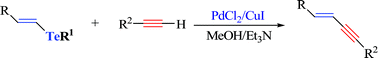 Graphical abstract: Stereoselective preparation of conjugated E-enynes from E-vinylic tellurides and terminal alkynes via Sonogashira cross-coupling