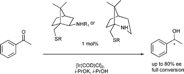 Graphical abstract: Development of new camphor based N,S chiral ligands and their application in transfer hydrogenation