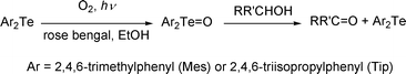 Graphical abstract: Photosensitized oxygenation of diaryl tellurides to telluroxides and their oxidizing properties