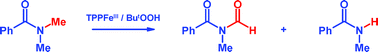 Graphical abstract: Oxidation of tertiary benzamides by 5,10,15,20-tetraphenylporphyrinatoironIII chloride–tert-butylhydroperoxide