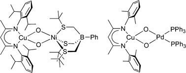 Graphical abstract: Mixed metal bis(μ-oxo) complexes with [CuM(μ-O)2]n+ (M = Ni(iii) or Pd(ii)) cores