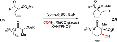 Graphical abstract: Sequential enolboration/hydroformylation/aldol addition: a new one-pot cascade reaction for the regio- and diastereoselective formation of carbocyclic quaternary centres from acyclic olefins