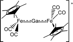 Graphical abstract: Fe–Ga multiple bonding? Synthesis, spectroscopic and structural characterization of a transition metal complex containing a cationic two-coordinate gallium centre