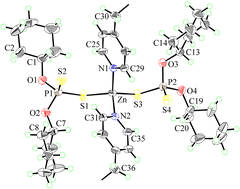 Graphical abstract: Steric control over polymer formation and topology in adducts of zinc dithiophosphates formed with bridging bipyridine ligands