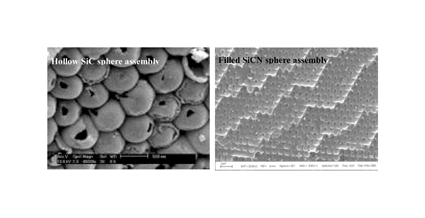 Graphical abstract: Inorganic polymer-derived hollow SiC and filled SiCN sphere assemblies from a 3DOM carbon template