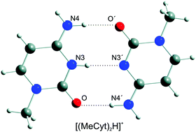 Graphical abstract: Synthesis of [(MeCyt)2H]I—structure and stability of a dimeric threefold hydrogen-bonded 1-methylcytosinium 1-methylcytosine cation