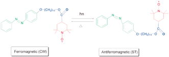 Graphical abstract: Azobenzene derivatives with a long alkyl chain and aminoxyls