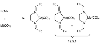 Graphical abstract: Synthesis of ferrocenyldiimine metal carbonyl complexes and an investigation of the Mo adduct encapsulated in cyclodextrin