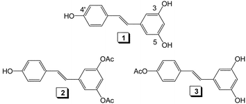 Graphical abstract: Hydrogen atom abstraction from resveratrol and two lipophilic derivatives by tert-butoxyl radicals. A laser flash photolysis study.