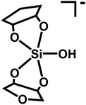 Graphical abstract: The structure of aqueous pentaoxo silicon complexes with cis-1,2-dihydroxycyclopentane and furanoidic vicinal cis-diols