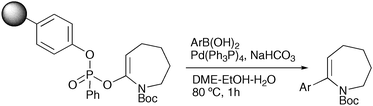 Graphical abstract: A simple solid phase diversity linker strategy using enol phosphonates