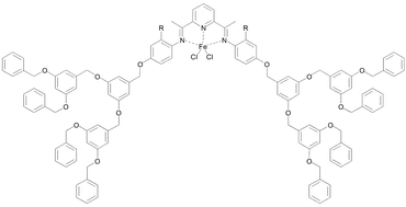 Graphical abstract: New iron bis(imino)pyridyl complexes containing dendritic wedges for alkene oligomerisation