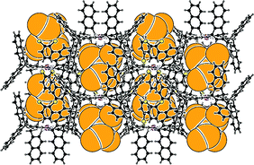 Graphical abstract: Extremely large cavity assembled by self-interlocking of distorted biconcave porphyrins