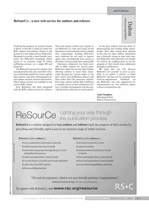 ReSourCe—a new web service for authors and referees