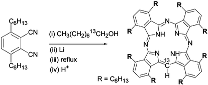 Graphical abstract: A remarkable side-product from the synthesis of an octaalkylphthalocyanine: formation of a tetrabenzotriazaporphyrin