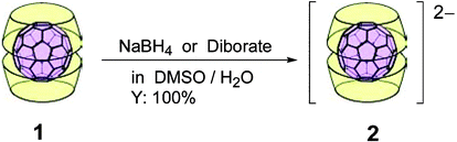 Graphical abstract: Reducing ability of supramolecular C60 dianion toward C [[double bond, length as m-dash]] O, C [[double bond, length as m-dash]] C and N–N bonds