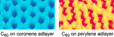 Graphical abstract: Effect of underlying coronene and perylene adlayers for [60]fullerene molecular assembly