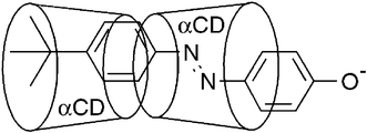 Graphical abstract: Cyclodextrin and modified cyclodextrin complexes of E-4-tert-butylphenyl-4′-oxyazobenzene: UV-visible, 1H NMR and ab initio studies