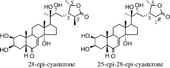Graphical abstract: Structure elucidation of cyasterone stereoisomers isolated from Cyathula officinalis