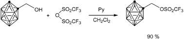 Graphical abstract: The first carborane triflates: synthesis and reactivity of 1-trifluoromethanesulfonylmethyl- and 1,2-bis(trifluoromethanesulfonylmethyl)-o-carborane