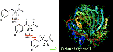 Graphical abstract: Synthesis of α-fluoro- and α,α-difluoro-benzenemethanesulfonamides: new inhibitors of carbonic anhydrase