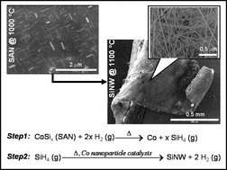 Graphical abstract: Silicon-based nanowires from silicon wafers catalyzed by cobalt nanoparticles in a hydrogen environment