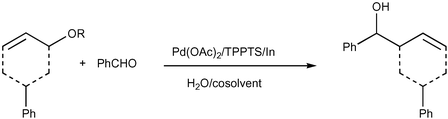 Graphical abstract: Investigation of the aqueous transmetalation of π-allylpalladium with indium salt: the use of the Pd(OAc)2–TPPTS catalyst