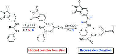 Graphical abstract: Urea vs. thiourea in anion recognition