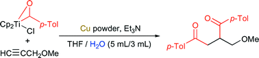 Graphical abstract: A new method for the synthesis of acyltitanium complexes and their application to copper-mediated acylmetallation of carbon–carbon multiple bonds in aqueous media