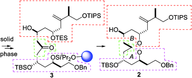 Graphical abstract: Towards the combinatorial synthesis of spongistatin fragment libraries by using asymmetric aldol reactions on solid support