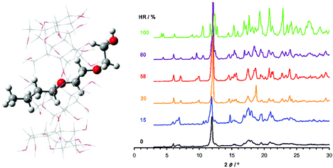 Graphical abstract: Solid-state inclusion compounds of small amphiphilic molecules (CnEm) in β-cyclodextrin: a study at defined relative humidities