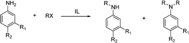 Graphical abstract: Selective N-alkylation of anilines in ionic liquids