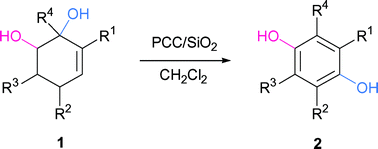 Graphical abstract: Preparation of 1,4-hydrobenzoquinones by the PCC/SiO2-promoted double oxidation of 3-cyclohexene-1,2-diols