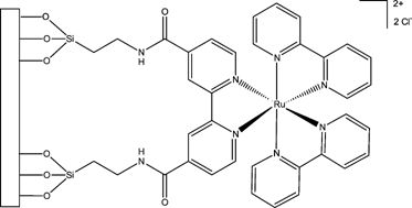 Graphical abstract: Solid-supported chemiluminescence and electrogenerated chemiluminescence based on a tris(2,2′-bipyridyl)ruthenium(ii) derivative