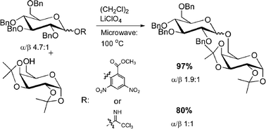 Graphical abstract: Reconsidering glycosylations at high temperature: precise microwave heating